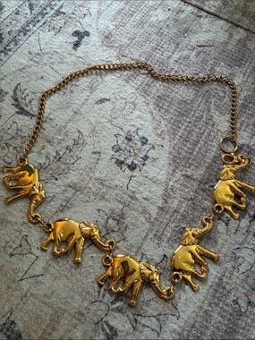 Vintage 1997 Metal Elephant Belt 41 inches
